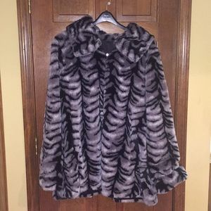 Reversible faux fur coat